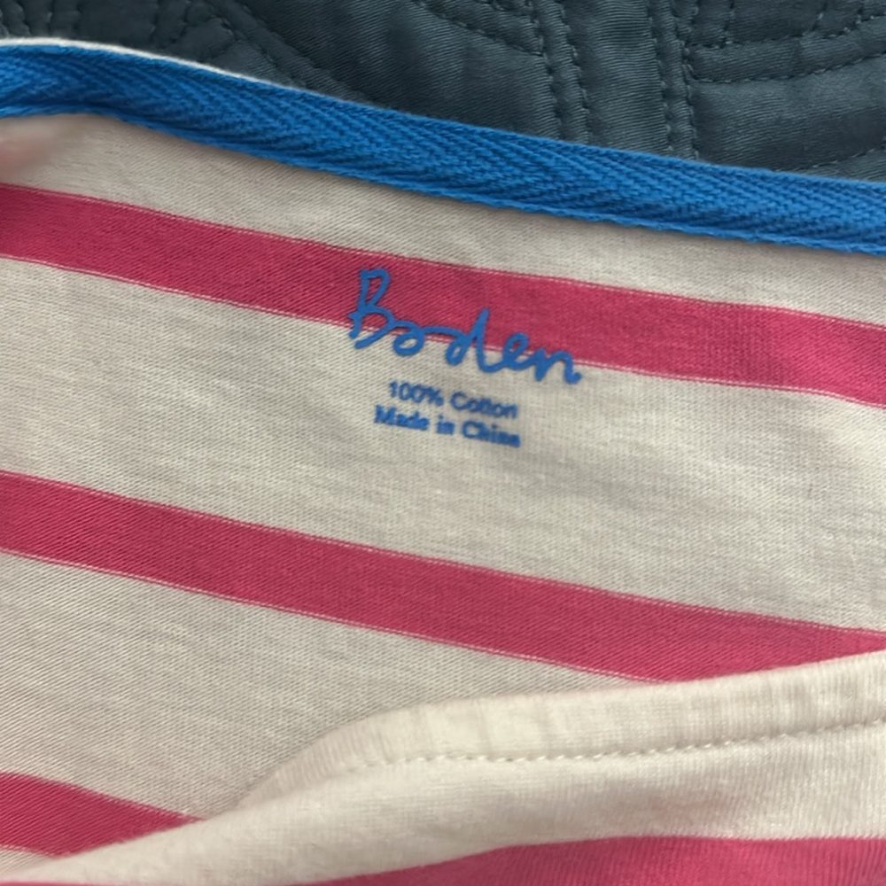 Boden White and Pink Striped Boatneck Dress - Picture 6 of 8